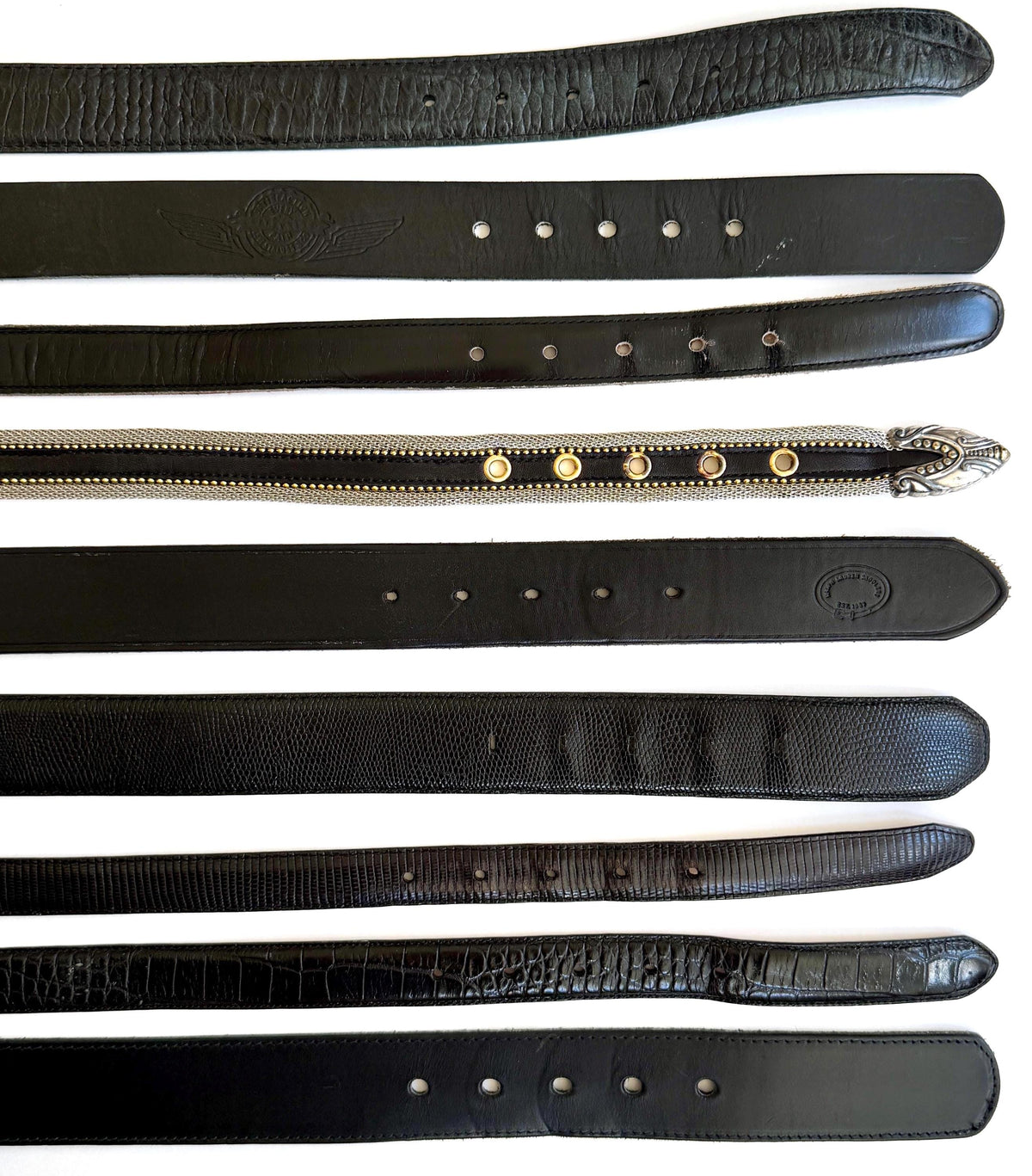Vintage Black Leather Belt 80s 90s Neutral Minimalist Womens Dress Belts