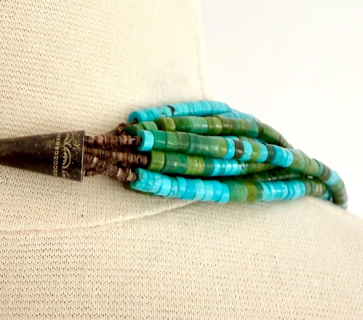 Vintage Turquoise Heishi Bead Necklace Vintage Native American Santo Domingo